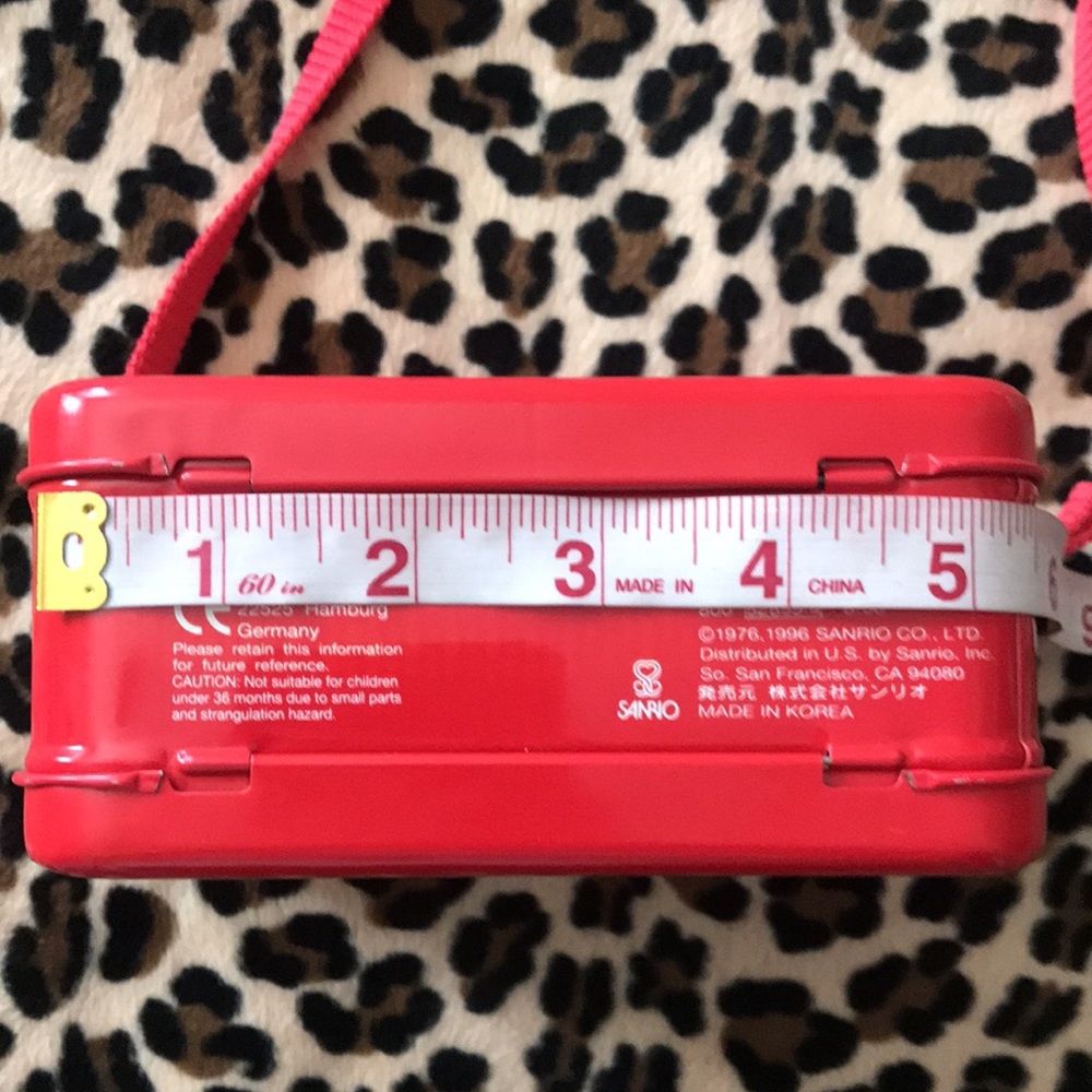 1996 HELLO KITTY ❤️ Sanrio Metal Tin Purse Red Teacup Vintage 90s Bear Kawaii - Picture 7 of 17